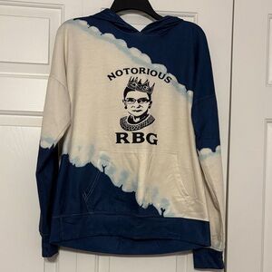 Notorious RBG Hoodie - Navy and Cream